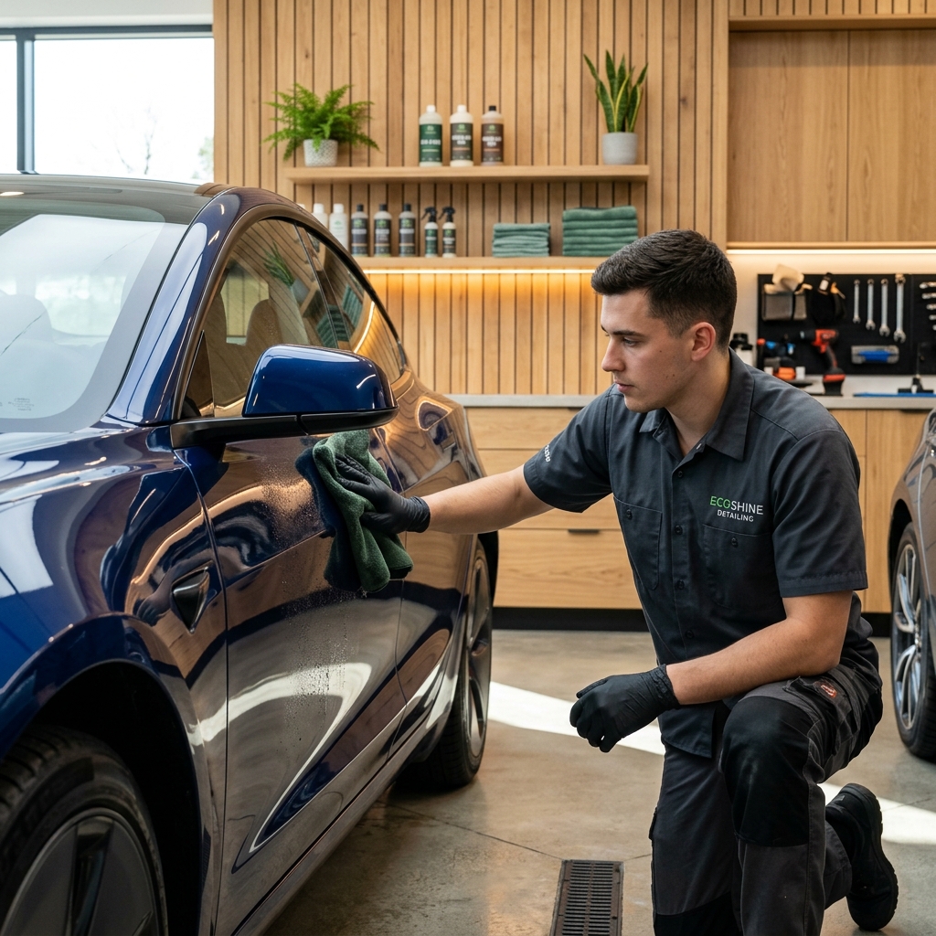 Detailer polishing door